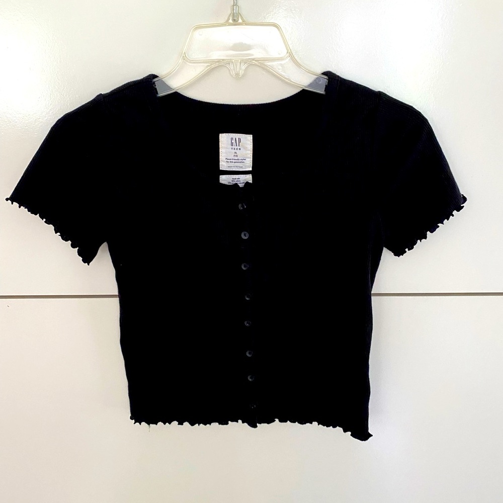GAP Teen rib knit button-front shirt size XL (12)